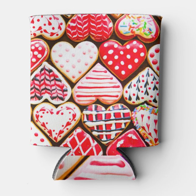 Rafraîchisseur Pour Canette Coeur de Saint Valentin Cookies : Amour fait maiso (Devant)