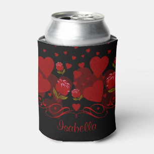 Rafraîchisseur Pour Canette Coeur rouge, roses rouges pour la Saint Valentin C
