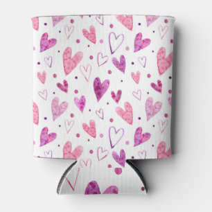 Rafraîchisseur Pour Canette Coeurs et Pois roses : Plaisir romantique.