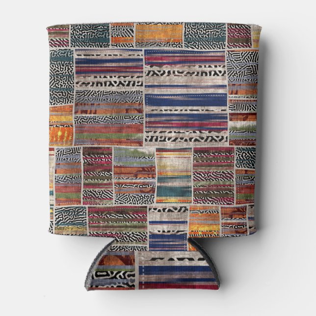 Rafraîchisseur Pour Canette Collage de patchwork : motif de courtepointe mixte (Devant)