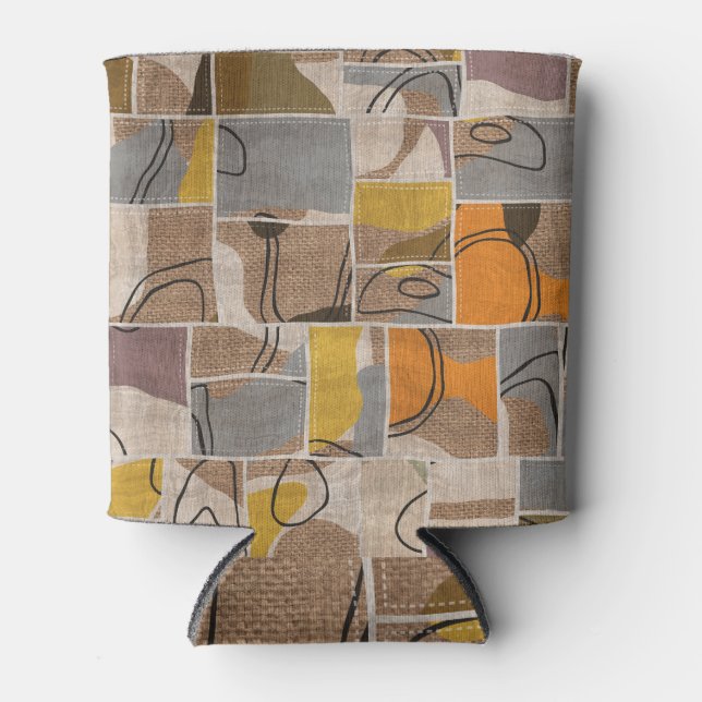 Rafraîchisseur Pour Canette Collage de patchwork, motif de mixage de courtepoi (Devant)