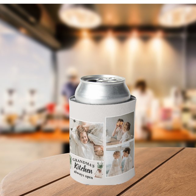 Rafraîchisseur Pour Canette Collage Photo & Grand-Mère Cuisine Toujours Ouvert (Créateur téléchargé)