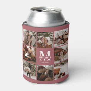 Rafraîchisseur Pour Canette Collage photo moderne élégant Monogrammed Keepsaké