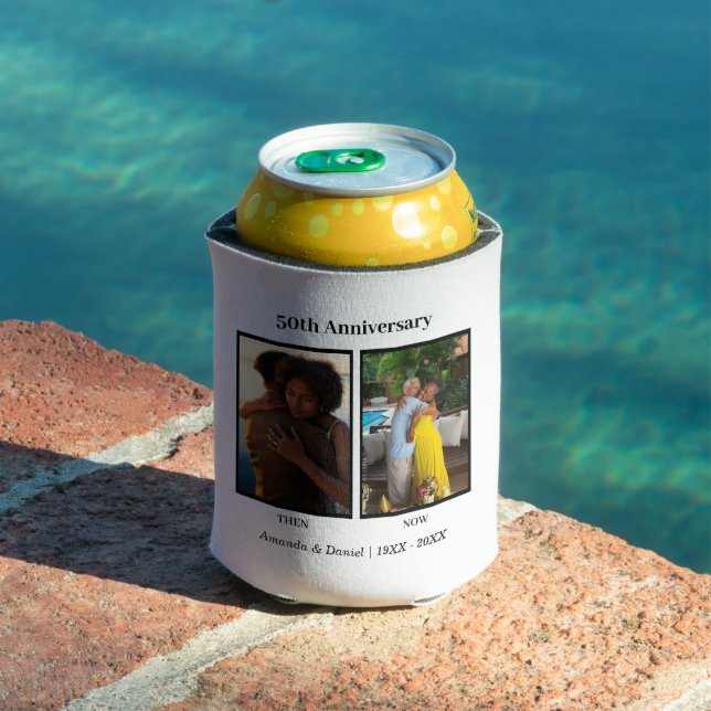 Rafraîchisseur Pour Canette Collage photo noir et blanc 2 Anniversaire (Piscine in situ)