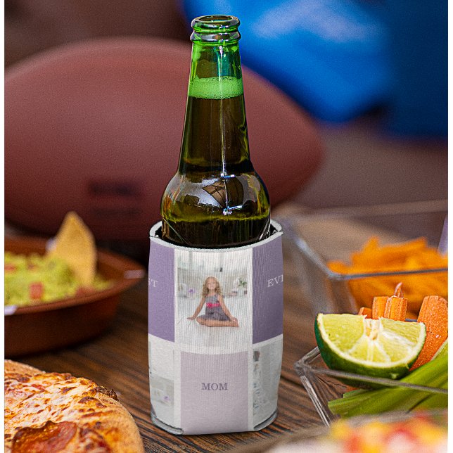 Rafraîchisseur Pour Canette Collage Photo Purple Best Mom Ever Cadeau (Créateur téléchargé)