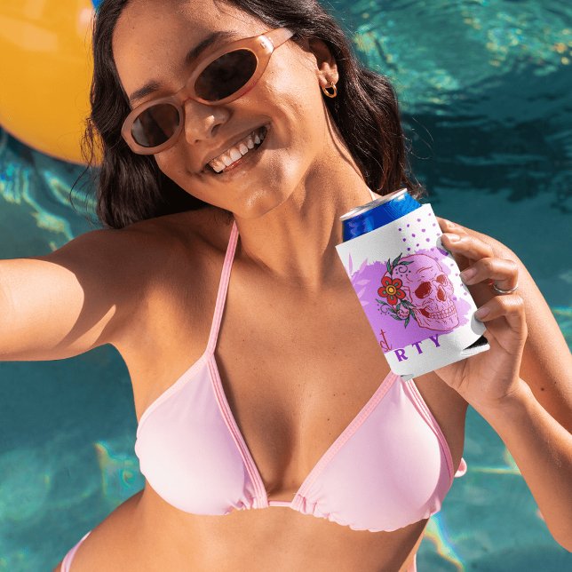 Rafraîchisseur Pour Canette Collection de timbres d'Halloween "Fête fantôme" s (Halloween Stamp collections - Can Cooler)