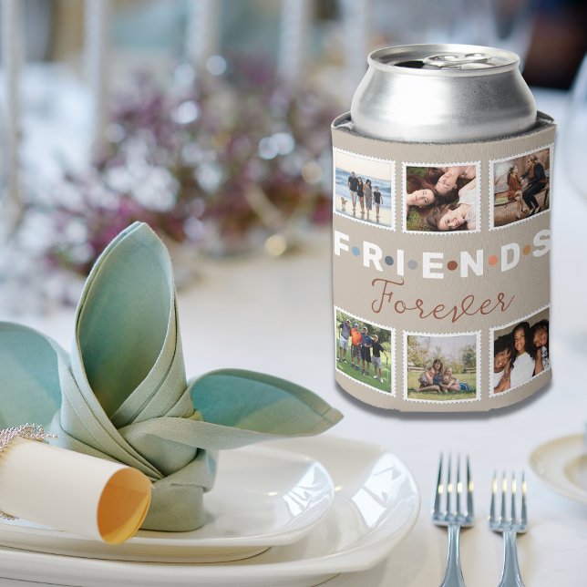 Rafraîchisseur Pour Canette Collection photo moderne Beige Friends Forever (Créateur téléchargé)