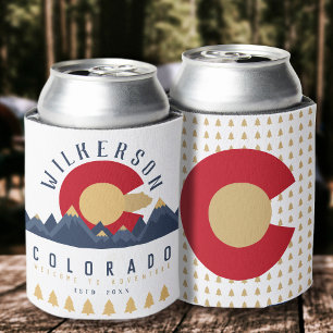 Rafraîchisseur Pour Canette Colorado Mountains Vintage Co Drapeau Souvenirs
