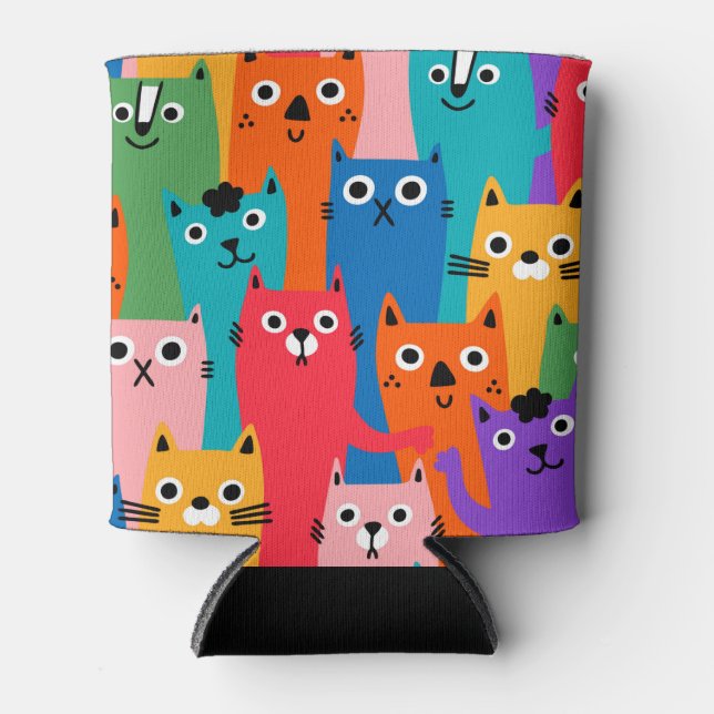 Rafraîchisseur Pour Canette Colorful cats (Devant)