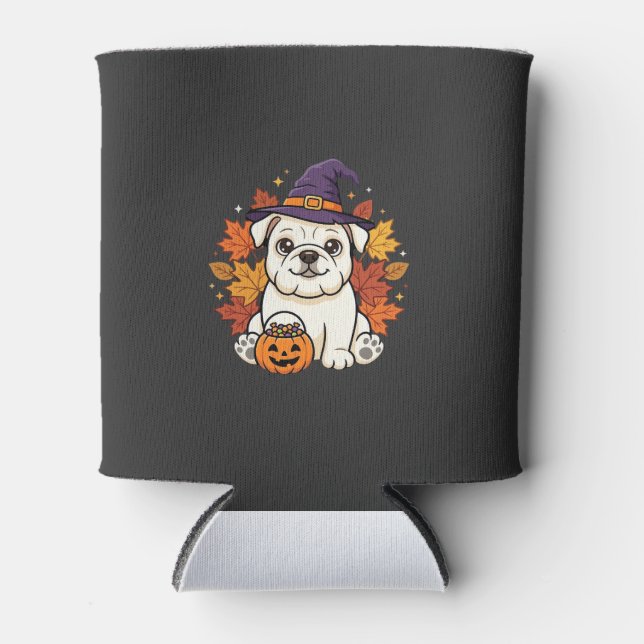 Rafraîchisseur Pour Canette Conception de chien de citrouille d'Halloween de B (Devant)