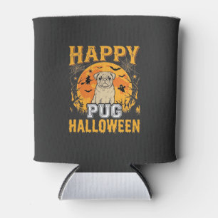 Rafraîchisseur Pour Canette Conception de chien effrayant Halloween Pug heureu