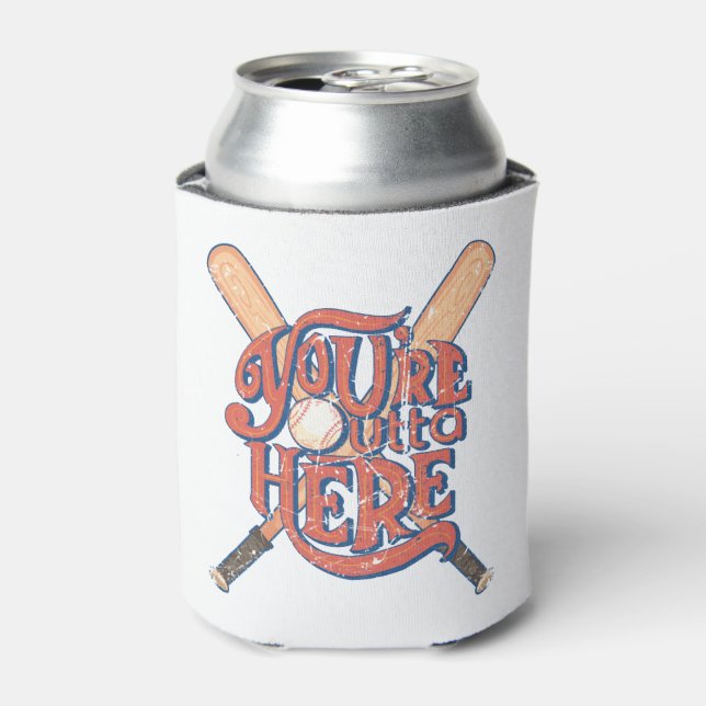 Rafraîchisseur Pour Canette Conception de fan de baseball de softball rétro (Can devant)