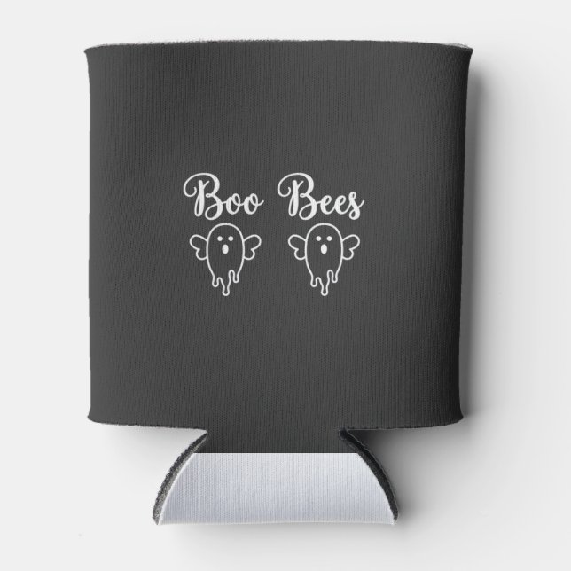 Rafraîchisseur Pour Canette Conception de fantôme d'Halloween de Boo Bees (Devant)