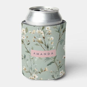 Rafraîchisseur Pour Canette Conception de fleurs vert pastel doux personnalisé