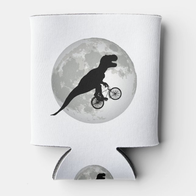 Rafraîchisseur Pour Canette Conception de lune volante de Trex drôle (Devant)