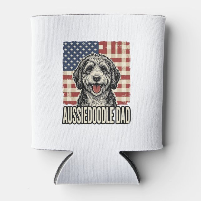 Rafraîchisseur Pour Canette Conception de maillot de chien vintage patriotique (Devant)