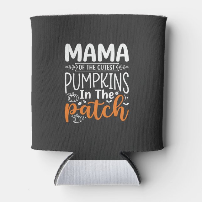 Rafraîchisseur Pour Canette Conception de patch de citrouilles maman Halloween (Devant)