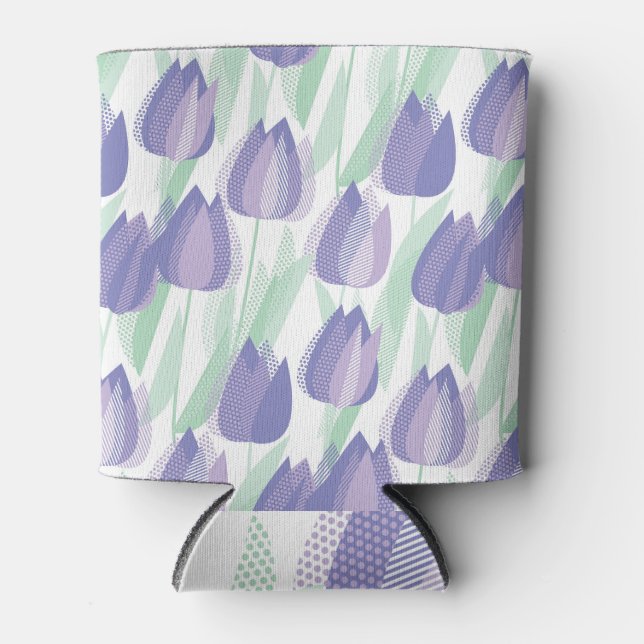 Rafraîchisseur Pour Canette Conception de tulipe : violet clair floral. (Devant)