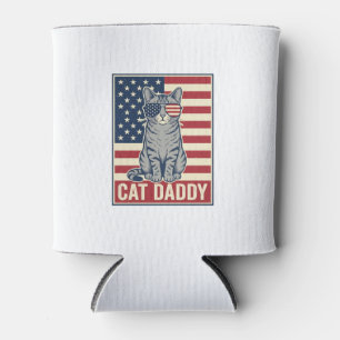 Rafraîchisseur Pour Canette Conception de vecteur de chat patriotique Cat Dadd