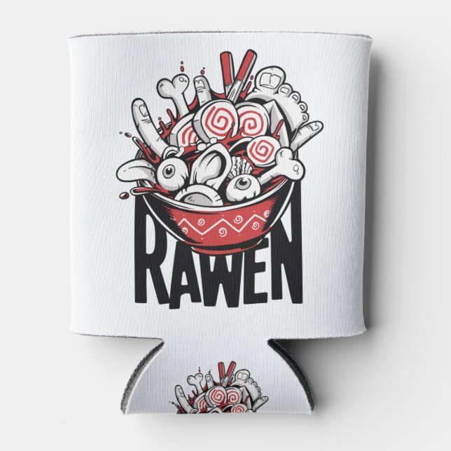 Rafraîchisseur Pour Canette Conception de zombie de nouilles Ramen folle (Devant)