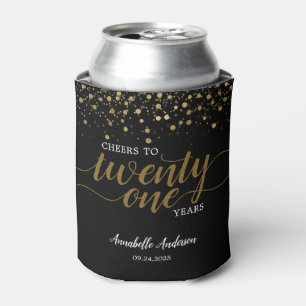 Rafraîchisseur Pour Canette Confetti Black Confetti 21e anniversaire