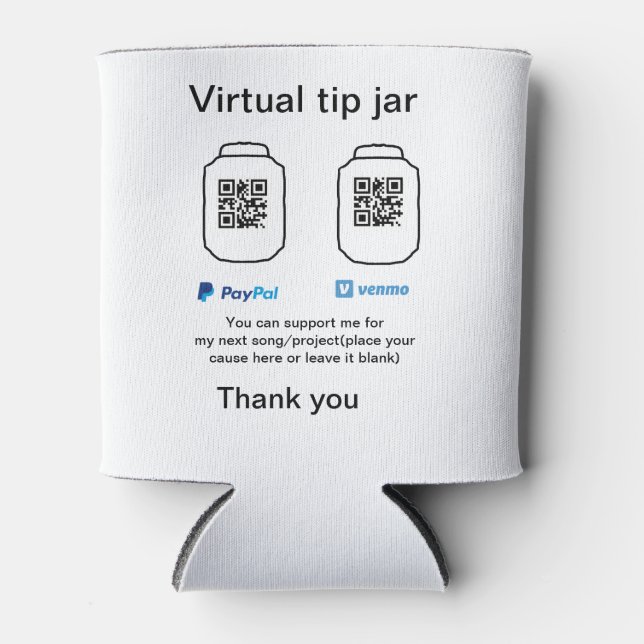 Rafraîchisseur Pour Canette Conseil virtuel jar q r code argent don PayPal ven (Devant)