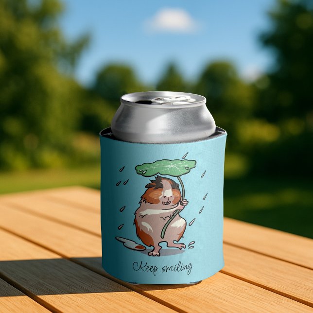 Rafraîchisseur Pour Canette Continuez À Sourire Heureux Cochon De Guinée Profi (Créateur téléchargé)