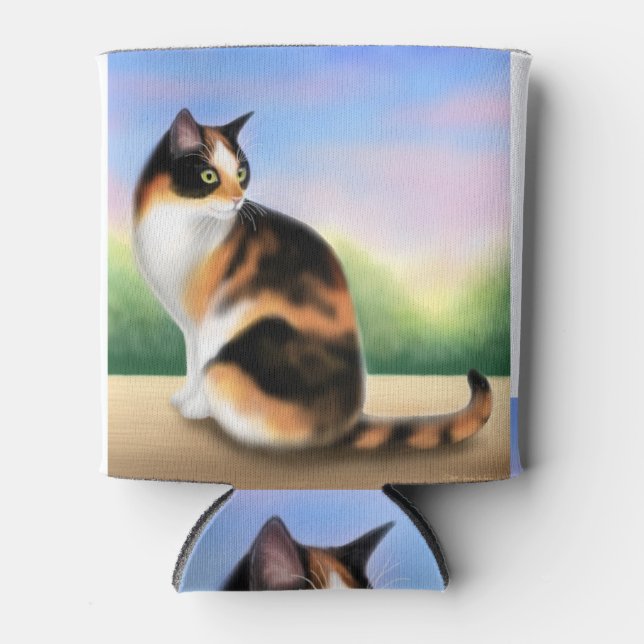 Rafraîchisseur Pour Canette Convivial Calico Cat Can Cooler (Devant)
