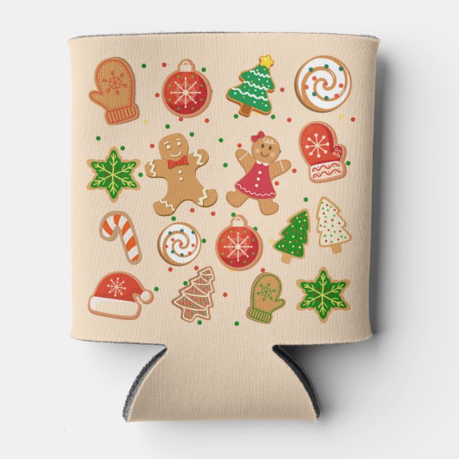 Rafraîchisseur Pour Canette Cookies de Noël (Devant)