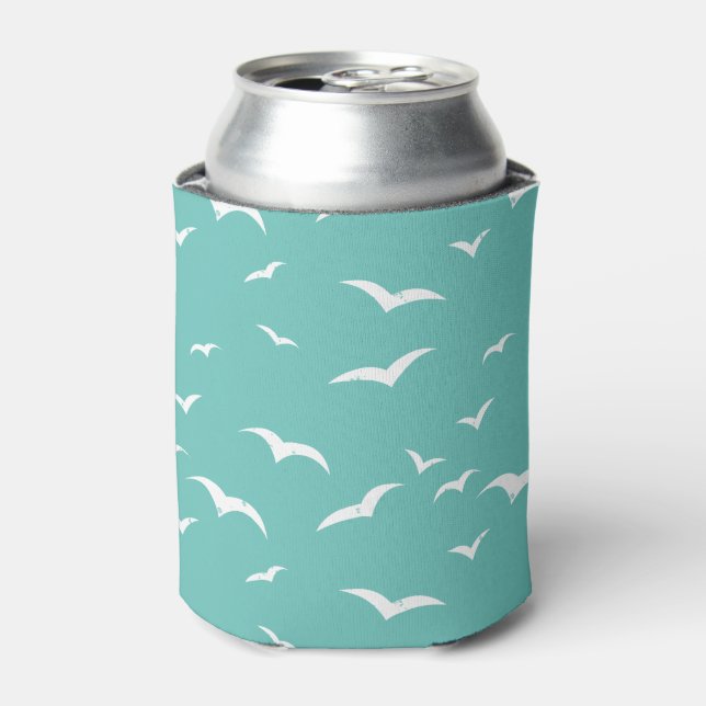Rafraîchisseur Pour Canette Cool Blue Coastal Seagulls Motif Beach Bar (Can devant)