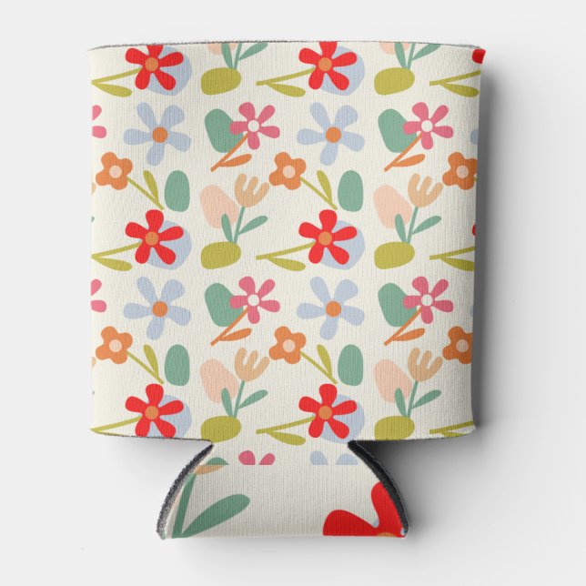 Rafraîchisseur Pour Canette Cool D'Apparence Florale Abstraite (Devant)