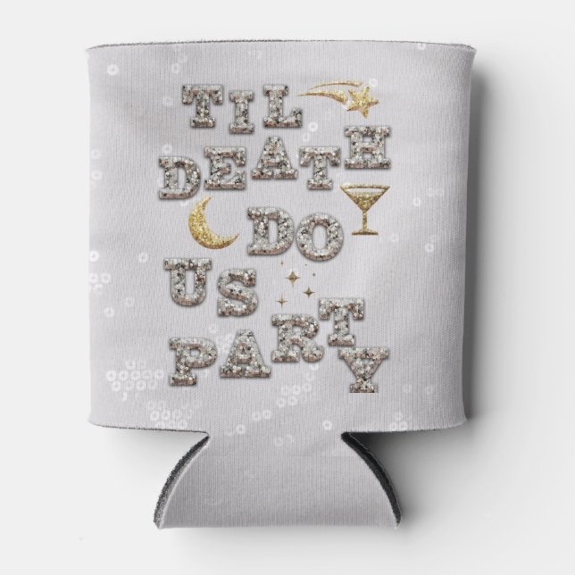 Rafraîchisseur Pour Canette Cool Girl Glam Parties scintillant Metallic Disco  (Devant)