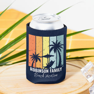 Rafraîchisseur Pour Canette Cool Retro Beach Vacances Custom Navy Blue