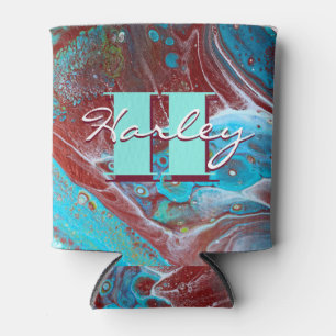 Rafraîchisseur Pour Canette Copper and Teal Acrylic Flow