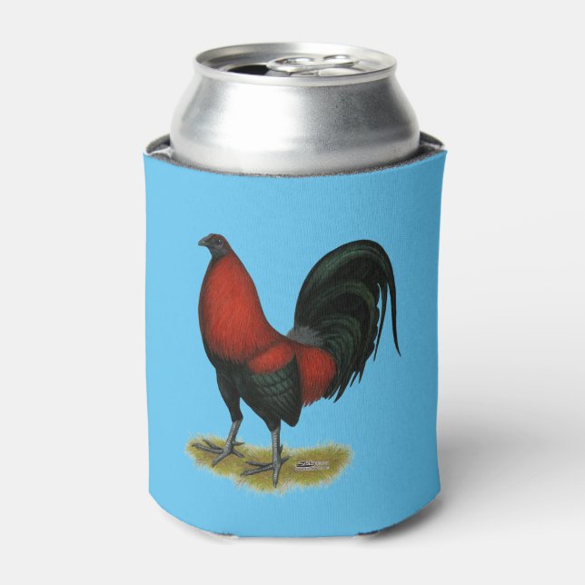 Rafraîchisseur Pour Canette Coq Rouge Noir BB Jeu Américain (Can devant)