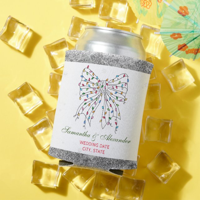 Rafraîchisseur Pour Canette Coquette rustique Bow Noël d'hiver Soirée de maria (Été in situ)