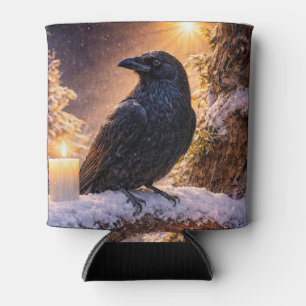 Rafraîchisseur Pour Canette Corbeau Mystique Magique dans la Neige