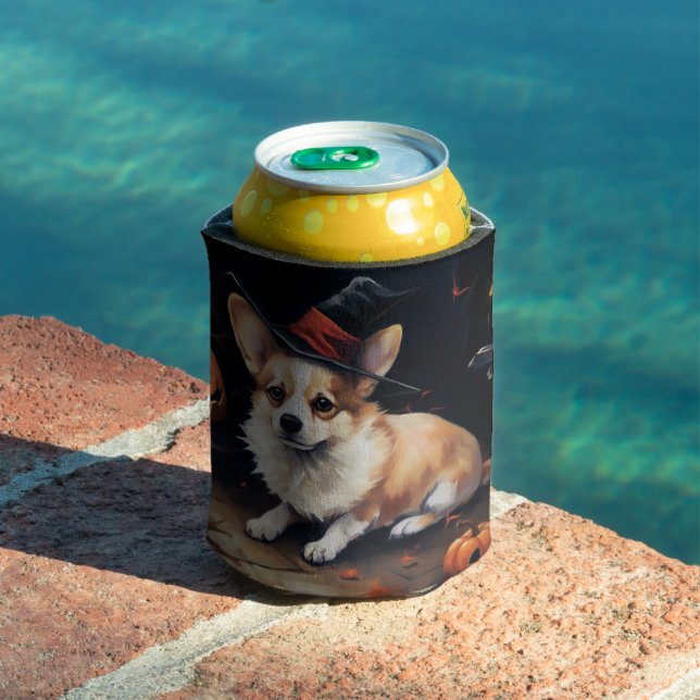 Rafraîchisseur Pour Canette Corgi Citrouille Halloween effroi (Piscine in situ)