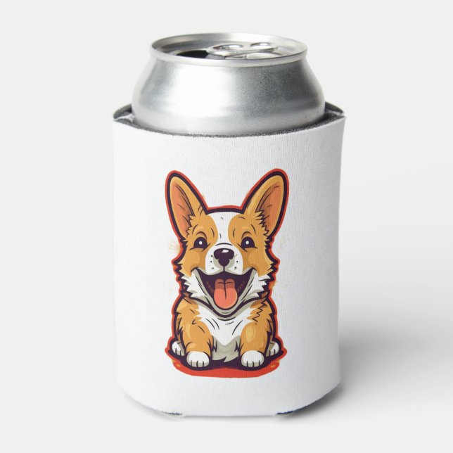 Rafraîchisseur Pour Canette Corgi joyeux et mignon - Conception adorable pour  (Can devant)
