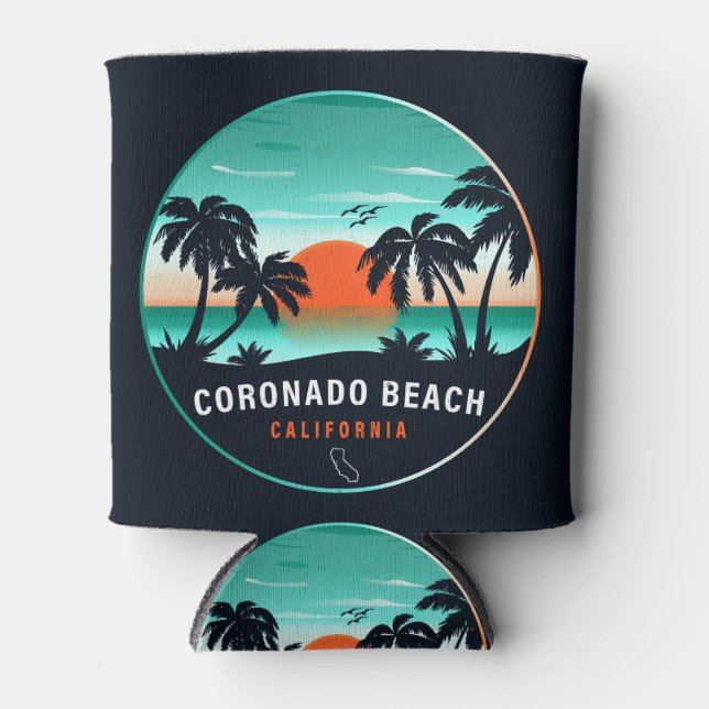 Rafraîchisseur Pour Canette Coronado Beach California Retro Sunset Souvenirs (Devant)