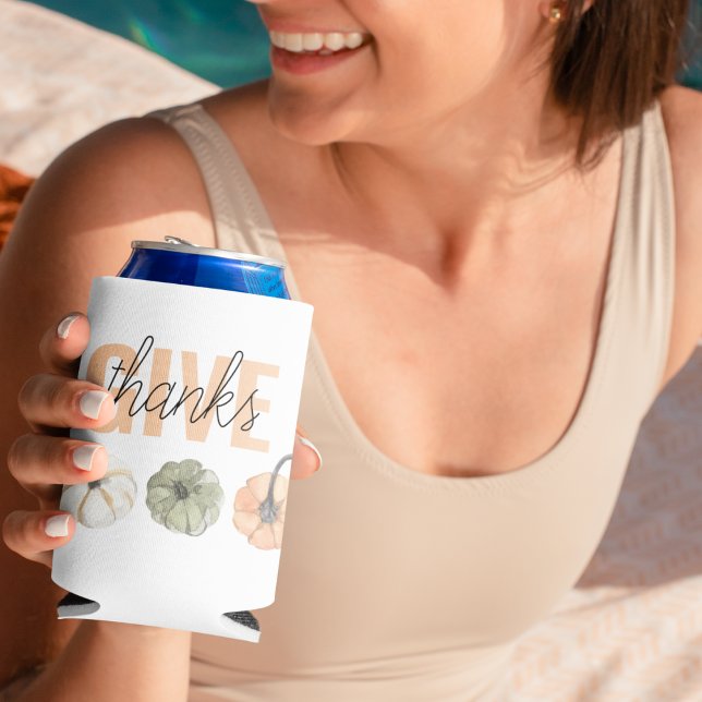 Rafraîchisseur Pour Canette Cosy Pastel Donner Merci et Citrouille (Créateur téléchargé)