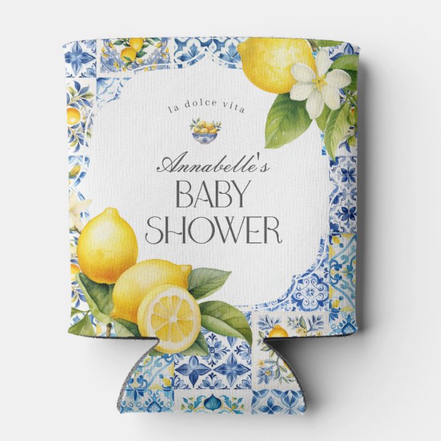 Rafraîchisseur Pour Canette Côte Amalfi Baby shower italien Favoriser Barware (Dos)