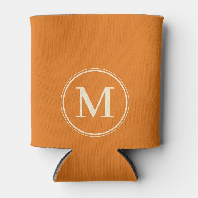 Rafraîchisseur Pour Canette Couleur Citron Chaud Uni Monogramme (Devant)
