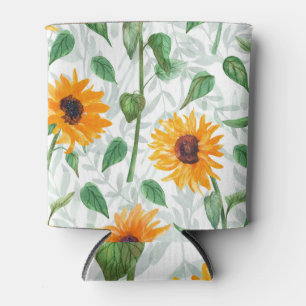 Rafraîchisseur Pour Canette Couleur de tournesol, motif d'été transparent.
