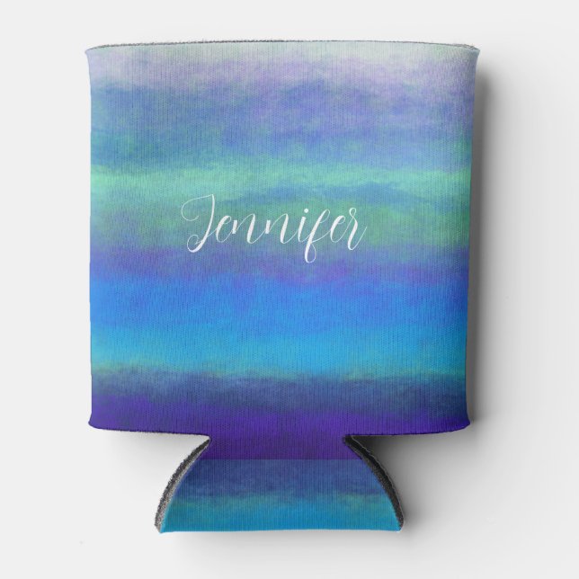 Rafraîchisseur Pour Canette Couleurs douces bleu et vert (Devant)