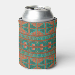 Rafraîchisseur Pour Canette Couleurs en cuivre Turquoise sud-ouest Motif géomé
