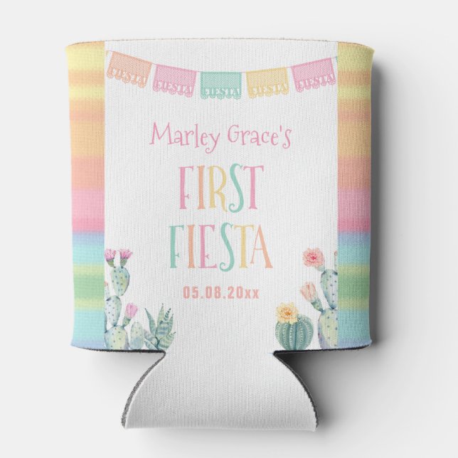Rafraîchisseur Pour Canette Couleurs ensoleillées Cactus thème mexicain Premiè (Dos)