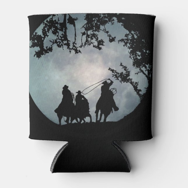 Rafraîchisseur Pour Canette Country Western Cowboys et Pleine lune Roping (Devant)