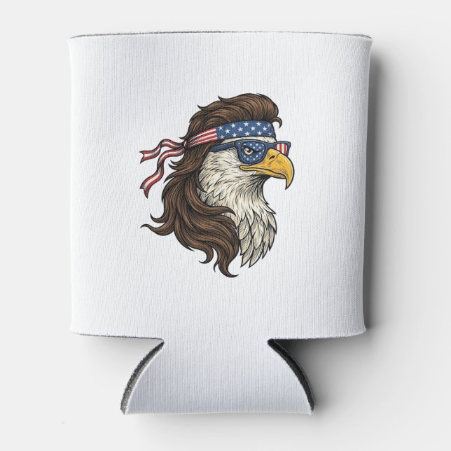 Rafraîchisseur Pour Canette Coupe de cheveux mullet aigle patriotique Gravure  (Devant)