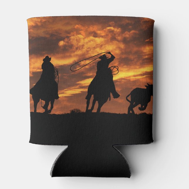 Rafraîchisseur Pour Canette Cowboys Roping Steer Pays Ouest (Dos)